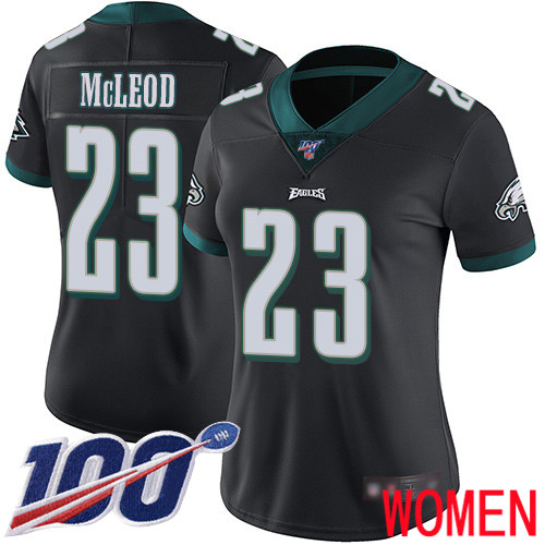 Women Philadelphia Eagles #23 Rodney McLeod Black Alternate Vapor Untouchable NFL Jersey Limited Player 100th